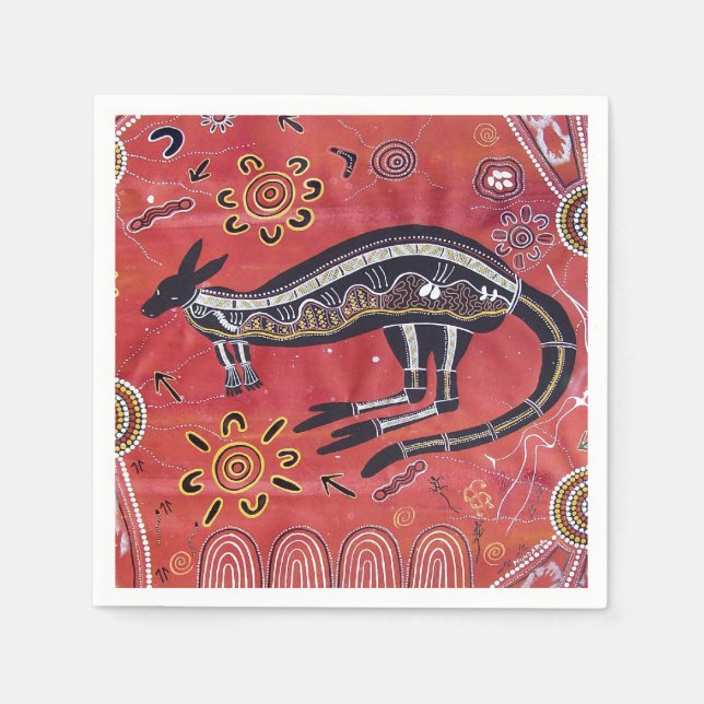 Kangaroo Dreaming Napkins Pappersservett (Framsidan)
