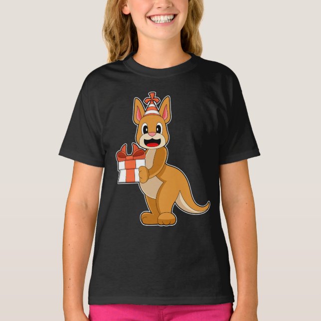 Kangaroo Födelsedagsfest hat T Shirt (Framsida)