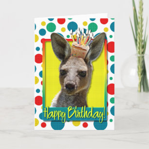 Kangaroo, födelsedagskalas kort