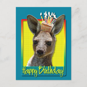 Kangaroo, födelsedagskalas vykort
