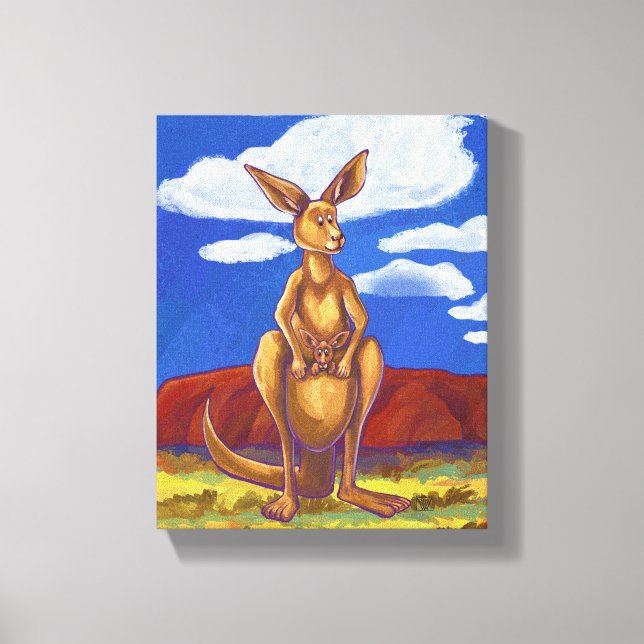 Kangaroo-gåvor och tillbehör canvastryck (Framsida)
