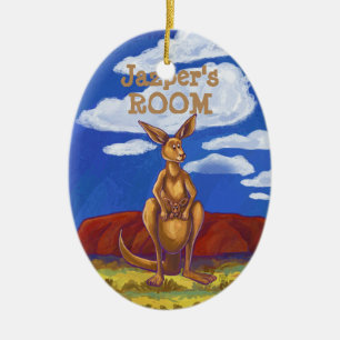 Kangaroo-gåvor och tillbehör julgransprydnad keramik