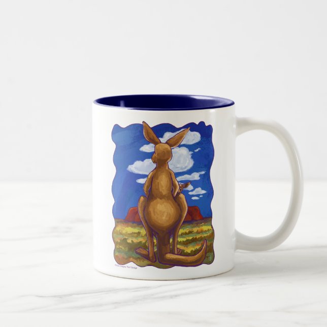 Kangaroo-gåvor och tillbehör Två-Tonad mugg (Höger)