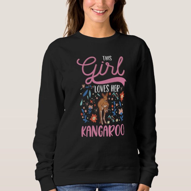 Kangaroo Girl Australia Australian Kangaroo Premiu T Shirt (Framsida)