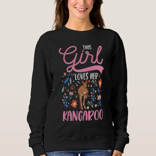 Kangaroo Girl Australia Australian Kangaroo T Shirt (Framsida)
