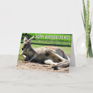 Kangaroo Grattis på födelsedagen till rookort Kort