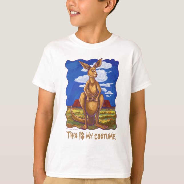 Kangaroo Halloween Front och Back T-Shirts (Framsida)