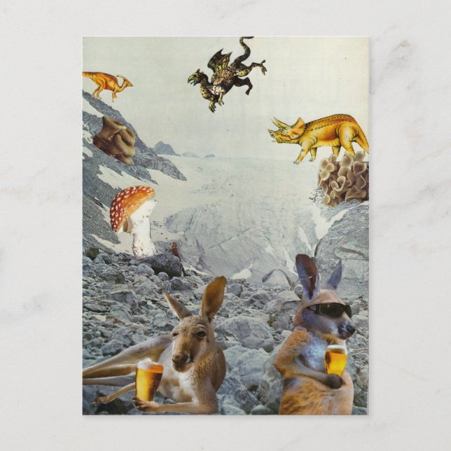 Kangaroo Helgdag Postkort Vykort (Framsida)