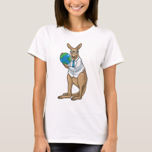 Kangaroo History Teacher Globe T Shirt
