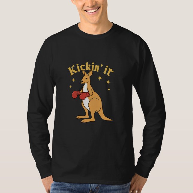 Kangaroo i enkel gothisk boxning t shirt (Framsida)