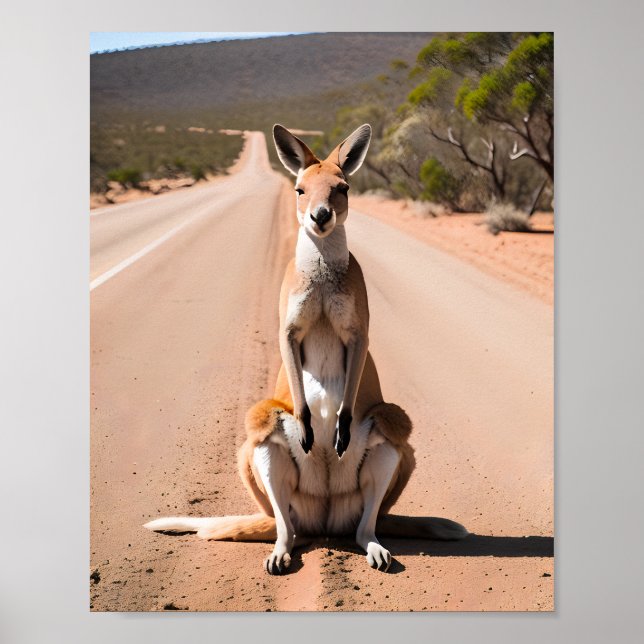 Kangaroo in Outback Poster (Framsidan)