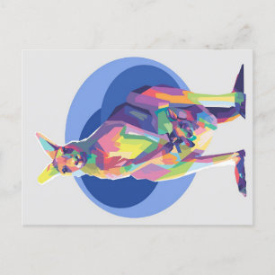 Kangaroo in pop art PERFEKT Meddelande Vykort