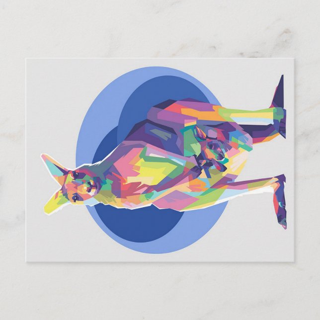 Kangaroo in pop art | PERFEKT Meddelande Vykort (Framsida)