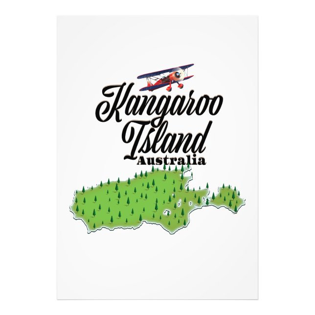 Kangaroo Island Australien karta Fototryck (Framsidan)