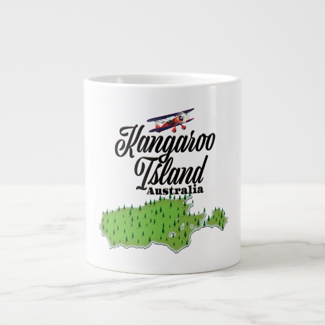 Kangaroo Island Australien karta Jumbo Mugg (Framsidan)
