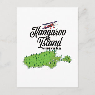 Kangaroo Island Australien karta Vykort
