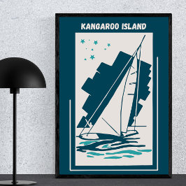 Kangaroo Island i Australien - Vintage Sailing Poster