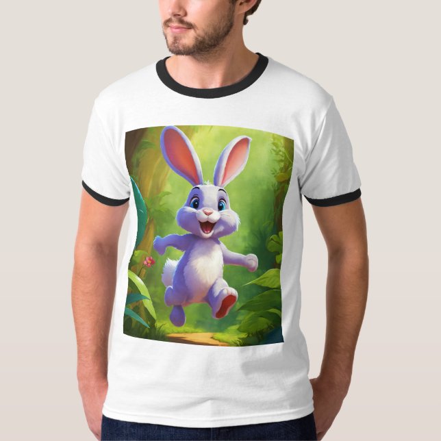 Kangaroo Joyride: Playful Kangaroo Jumping Over T Shirt (Framsida)