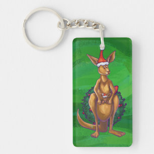Kangaroo-jul på målad Grönt Bakåt
