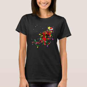 Kangaroo jul Santa Hat Julafton Ljus Helgdag T Shirt