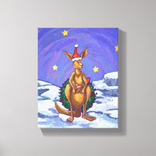 Kangaroo jul Starry Night Canvastryck