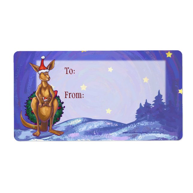 Kangaroo jul Starry Night Fraktsedel (Framsidan)