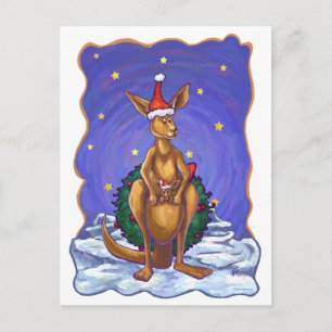 Kangaroo jul Starry Night Helg Vykort