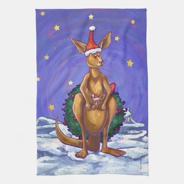 Kangaroo jul Starry Night Kökshandduk (Vertikal)