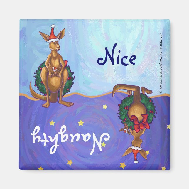 Kangaroo jul Starry Night Magnet (Framsidan)