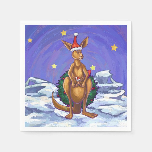 Kangaroo jul Starry Night Pappersservett (Framsidan)