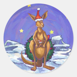 Kangaroo jul Starry Night Runt Klistermärke