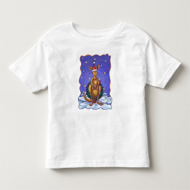 Kangaroo jul Starry Night T Shirt (Framsida)