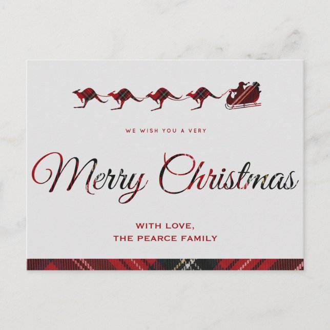 Kangaroo-julkort, Santas Sleigh Australian Vykort (Framsida)