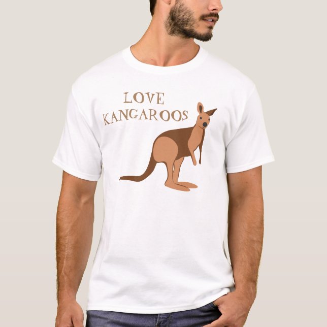 Kangaroo Kärlek Australian Animals T Shirt (Framsida)