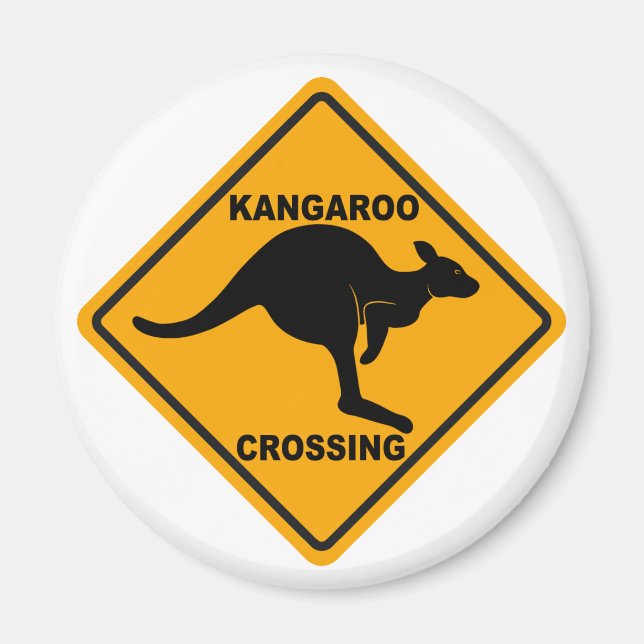 Kangaroo-korsningsskylt Magnet (Framsidan)