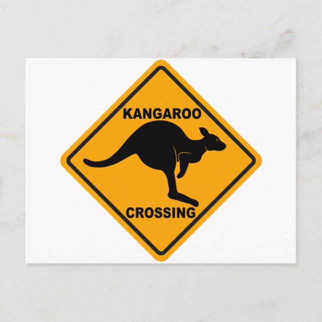 Kangaroo-korsningsskylt Vykort (Framsida)