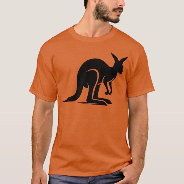 Kangaroo Landscapes Australias Animal Motif vintag T Shirt (Framsida)