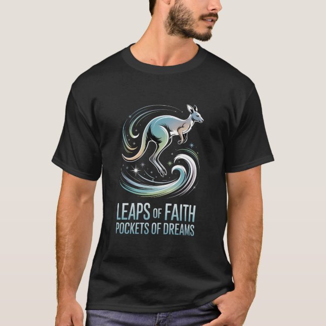 Kangaroo – Leaps of Faith & Dreams T Shirt (Framsida)