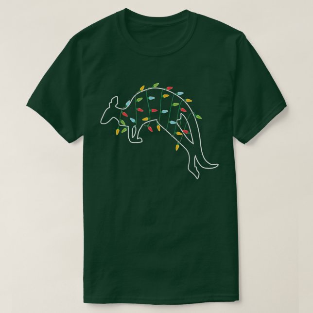 Kangaroo Lover Christmas Tree Light Pajama Xmas Gi T Shirt (Design framsida)
