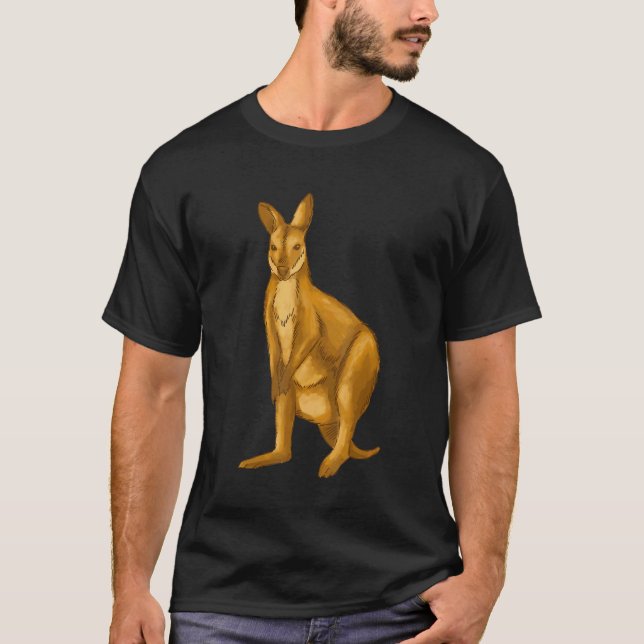 Kangaroo Manar Pouch Animals T Shirt (Framsida)