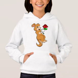 Kangaroo med blomma t shirt