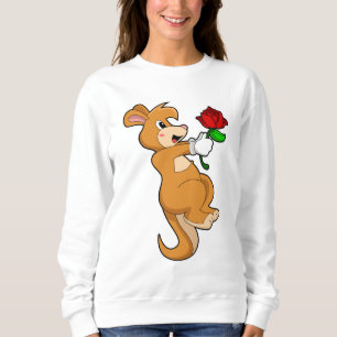 Kangaroo med blomma t shirt