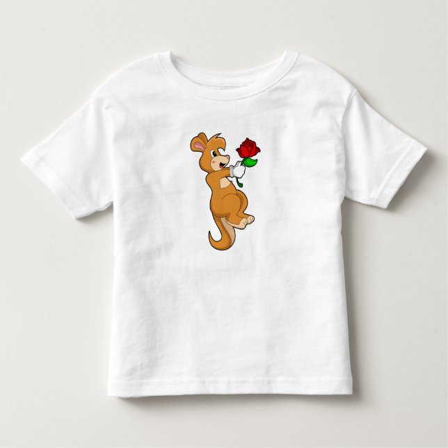 Kangaroo med blomma t shirt (Framsida)