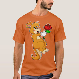Kangaroo med blomma t shirt