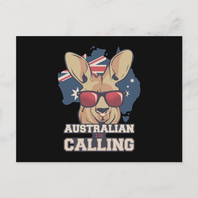 Kangaroo med solglasögon Australien kallar det. Vykort (Framsida)