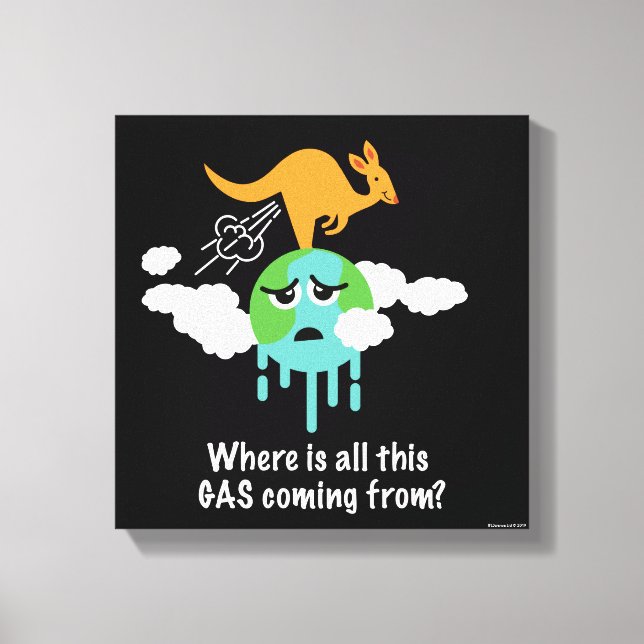 Kangaroo Methane Fart Canvastryck (Framsida)