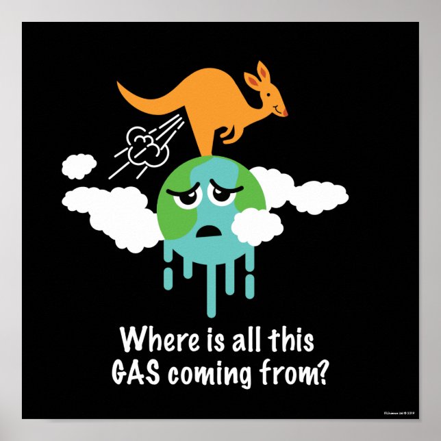 Kangaroo Methane Fart Poster (Framsidan)