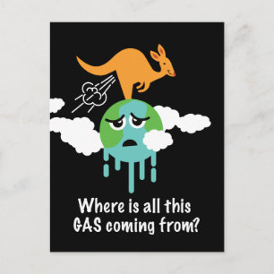 Kangaroo Methane Fart Vykort