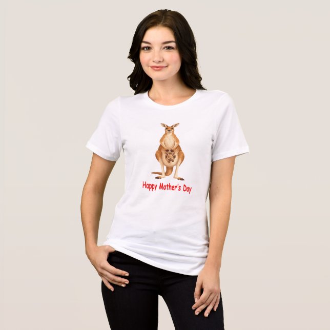 Kangaroo Mom and Joey Mother's Day T Shirt (Framsida Full)
