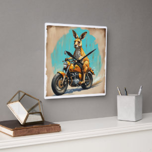 Kangaroo motorcykel fyrkantig klocka
